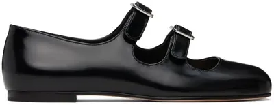 Sandy Liang Ssense Exclusive Black Mj Double Strap Ballerina Flats