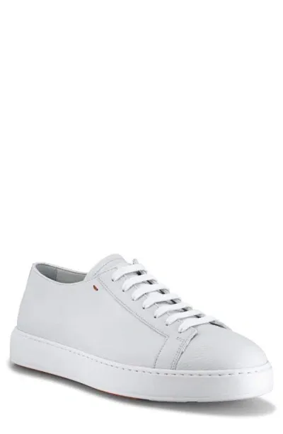 Santoni Biking Low Top Sneaker In White