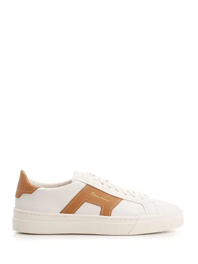 Santoni Double Buckle Sneakers In Multi