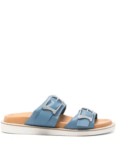 Santoni Double-strap Sandals In Blue