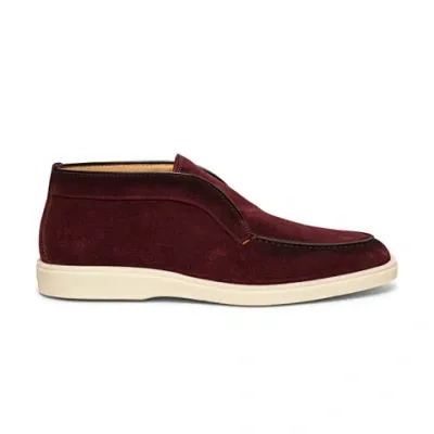 Santoni Men's Burgundy Suede Desert Boot