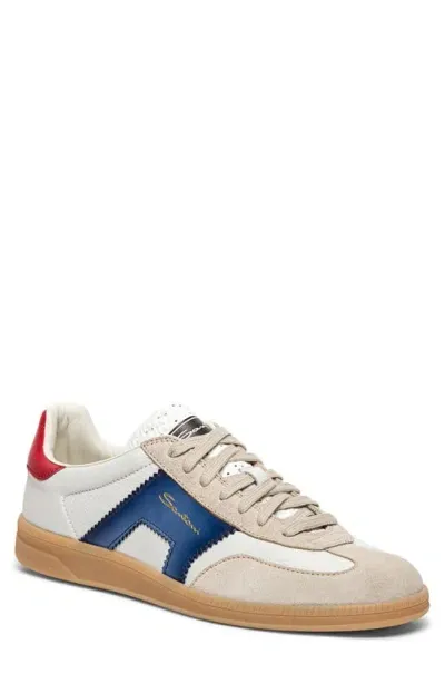 Santoni Men's Double Buckle Olympic Sneakers In White