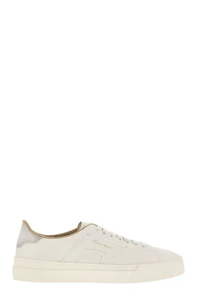 Santoni Leather Sneakers In White