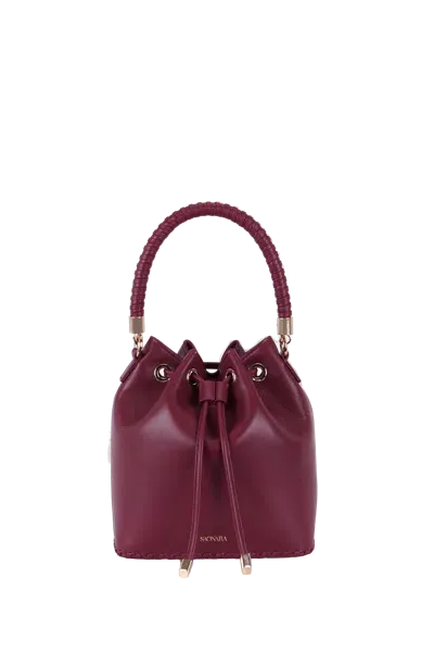 Saonara Bucket Berry Leather In Brown