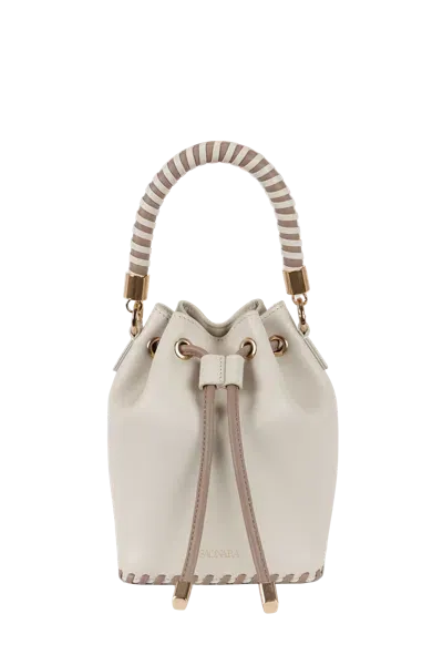 Saonara Mini Bucket Ivory Leather In Brown