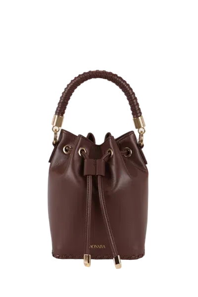 Saonara Mini Chocolate Leather Bucket In Brown