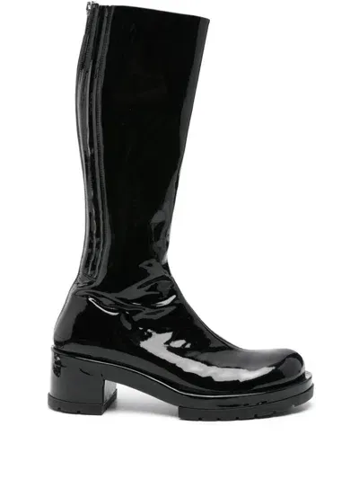 Sapio 70mm Patent-finish Boots In Black