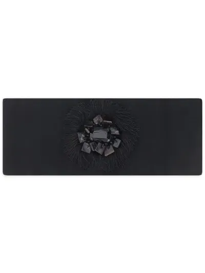 Sara Roka Flower-appliqué Belt In Black