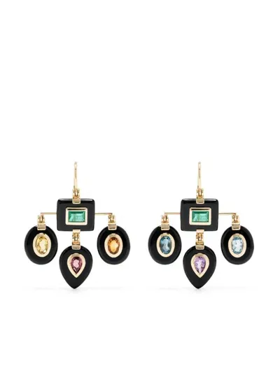 Sauer 18kt Yellow Gold Seven Chakras Earrings