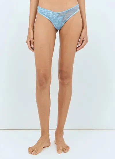 Savage Fenty X Diesel Lace-thong In Blue