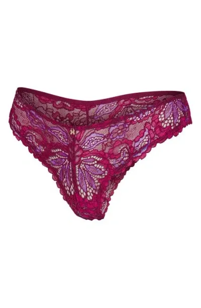 Savage X Fenty Romantic Corded Lace Brazilian Briefs In Sugarplum Passionfruit Purple