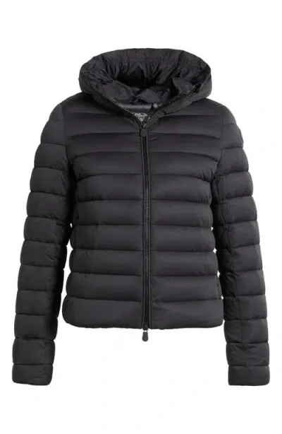 Save The Duck Sweet Quilted Hooded Puffer Jacket In Black