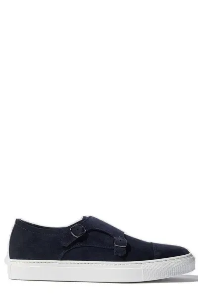 Scarosso Fabio Buckle Monk Sneakers In Blue