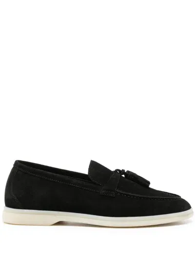 Scarosso Leandra Suede Loafers In Black