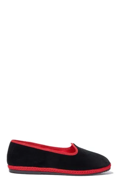 Scarosso Select Edit Velvet Slippers In Black