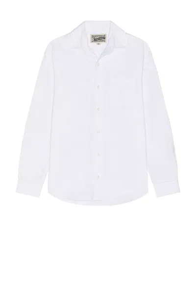 Schott Long Sleeve Oxford Shirt In White