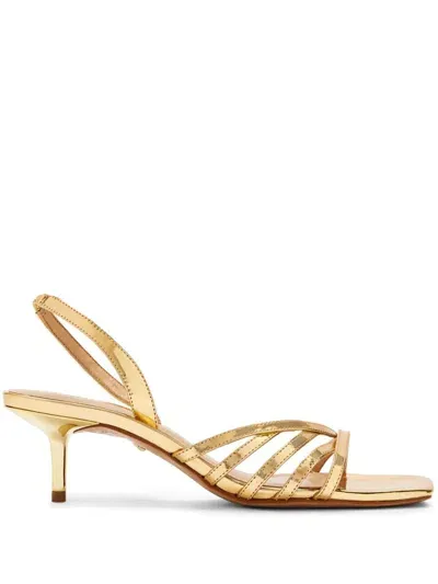 Schutz 50mm Leather Sandals In Gold