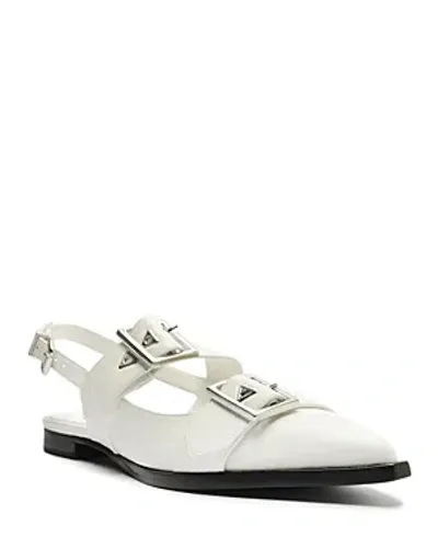 Schutz Women's Darla Buckled Slingback Flats In White