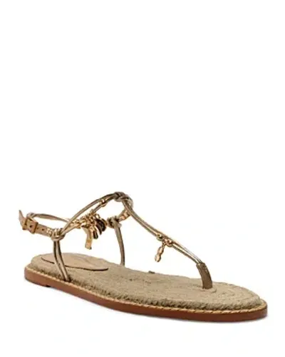 Schutz Women's Mitchell Charm Embellished Thong Sandals In Gold