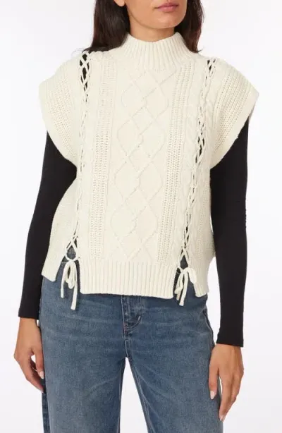 Scotch & Soda Cable Stitch Turtleneck Sweater In Soft Ice