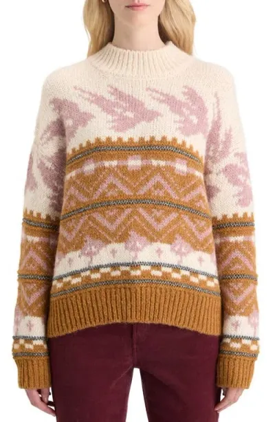 Scotch & Soda Fair Isle Metallic Sweater In Tobacco