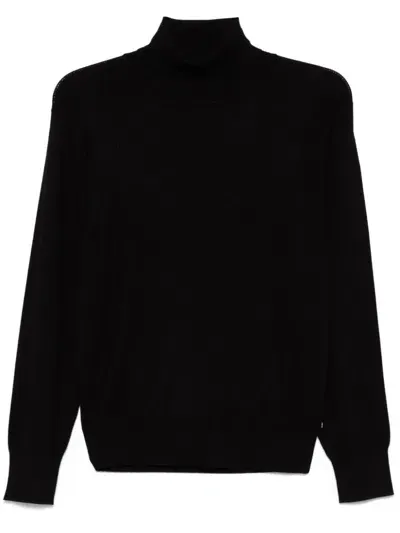 Scotch & Soda Turtleneck Sweater In Black