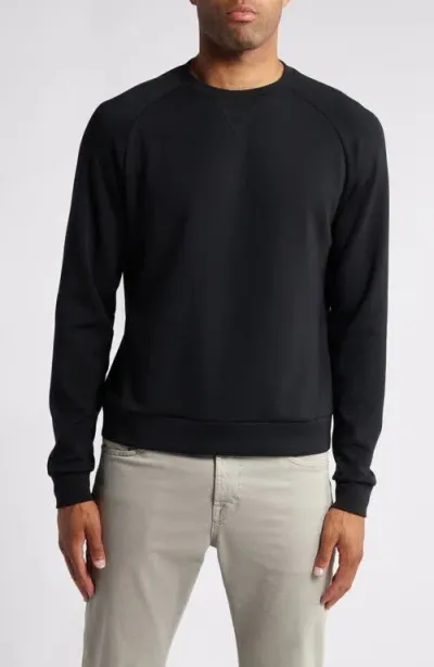 Scott Barber V-stitch Performance Crewneck Sweatshirt In Black