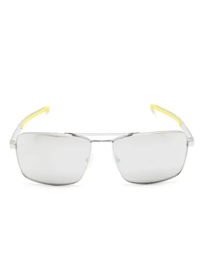 Scuderia Ferrari 107/6g Pilot-frame Sunglasses In Silver