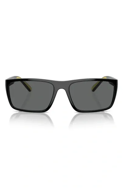 Scuderia Ferrari 59mm Rectangular Sunglasses In Black