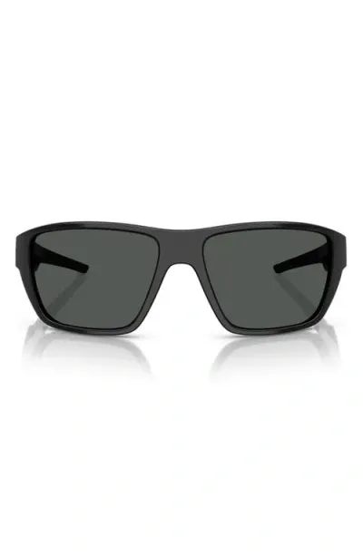 Scuderia Ferrari 61mm Rectangular Sunglasses In Black