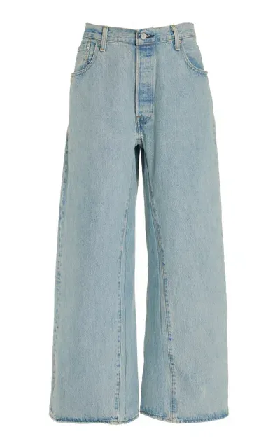 Sea Elena Reworked Drop-rise Wide-leg Jeans In Blue