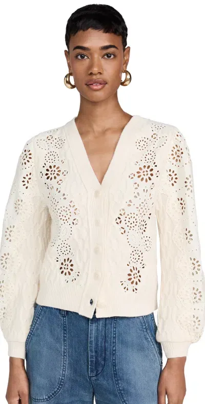 Sea Lainey Embroidery Cardigan Cream In White