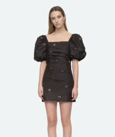 Sea New York Rubina Embroidered Mini Dress In Black