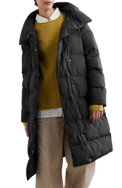 Seasalt Cornwall Holywell Bay Waterproof Puffer Coat In Black