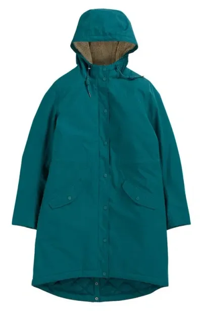 Seasalt Cornwall Plant Hunter Waterproof Hooded Coat In Gust Blue Green