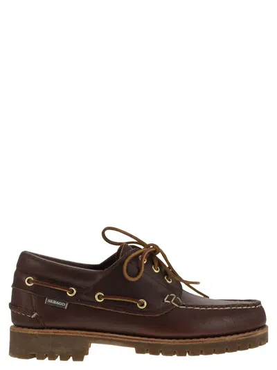 Sebago Burgundy Acadia Boat Shoes In Brown