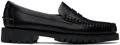 Sebago Black Dan Lug Loafers In 902 Black