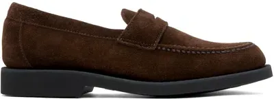 Sebago Brown Ryan Suede Polaris Loafers In 901 Dark Brown