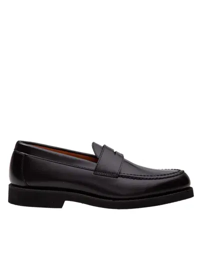 Sebago Brushed Leather Moccasin In Black