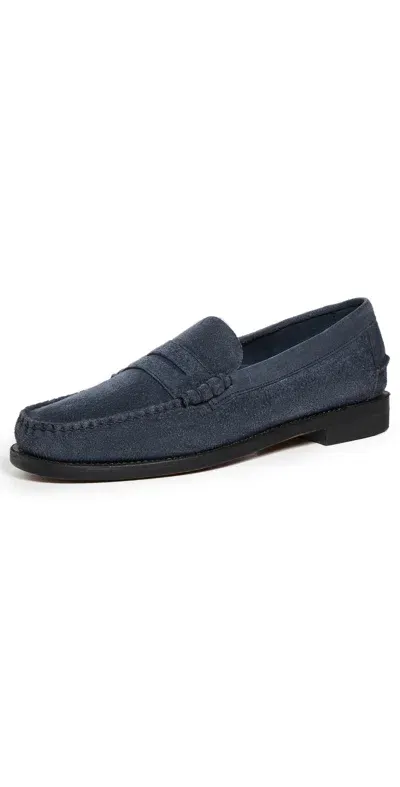 Sebago Classic Dan Flesh Out Suede Loafers Blue Universe