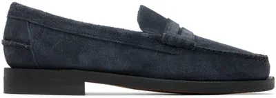 Sebago Navy Classic Dan Rough Out Loafers In Blue Universe