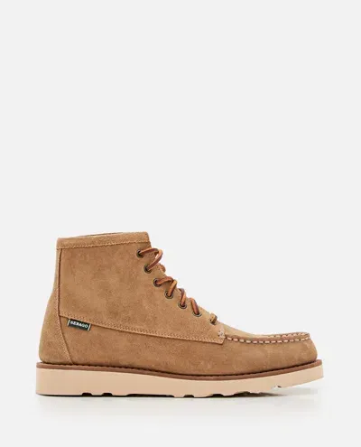 Sebago Tala High Suede Boots In Beige Camel