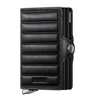 Secrid Leather Embossed Lines Twinwallet In Black