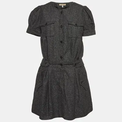 Pre-owned See By Chloé Black Tweed Sheath Mini Dress L