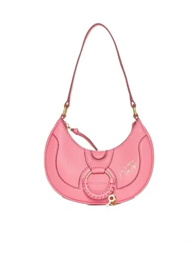 See By Chloé Hana Half-moon Leather Shoulder Bag In Pink