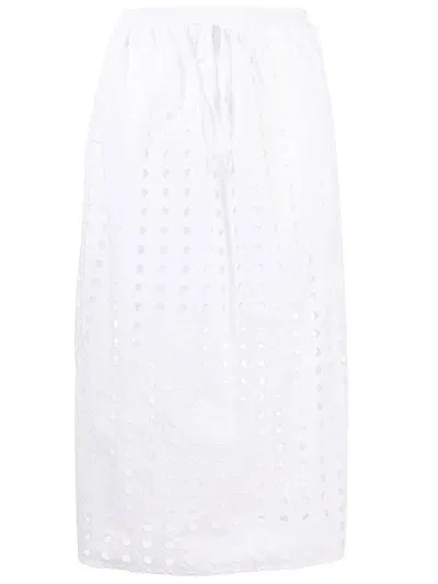 See By Chloé Perforated Long Skirt In White