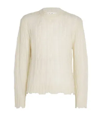 Séfr Distressed Gilberto Sweater In White