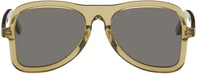 Séfr Khaki Aster Sunglasses In Green Tea