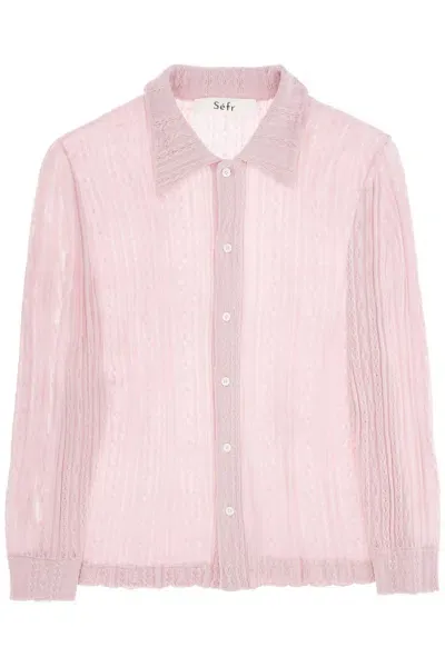 Séfr Camicia Riku In Lana Merino In Rose