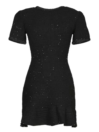 Self-portrait Knit Mini Dress In Black